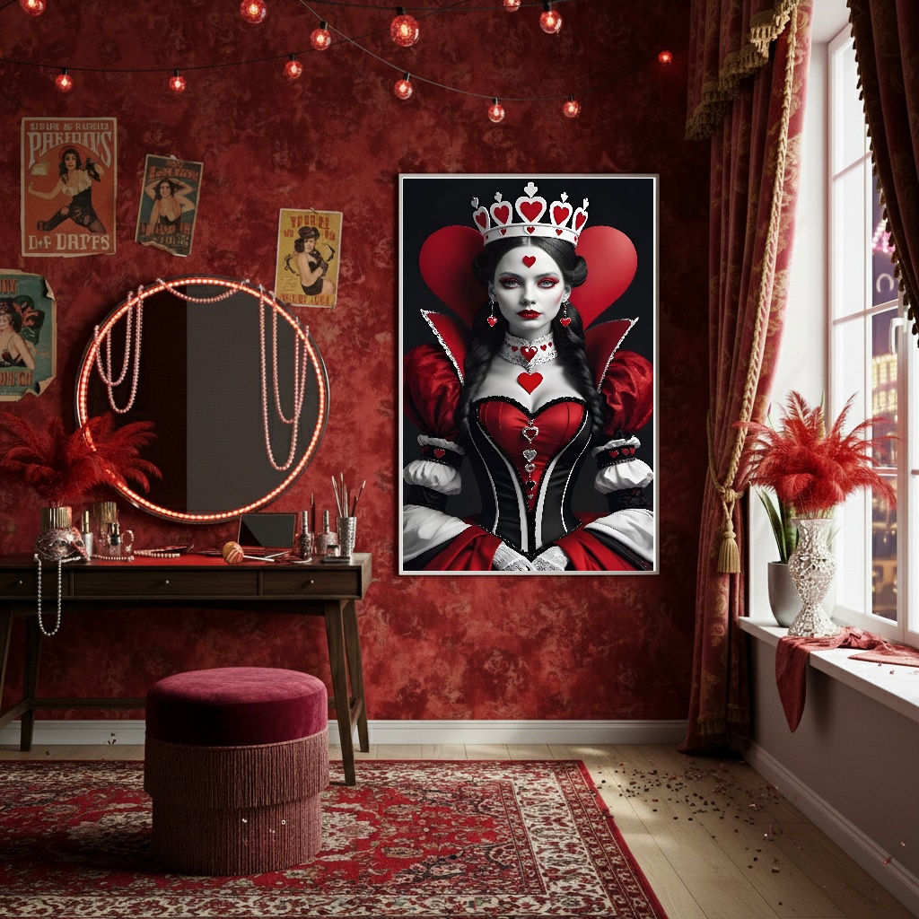 Quadro Decorativo Arte Da Rainha De Copas - 70x50cm