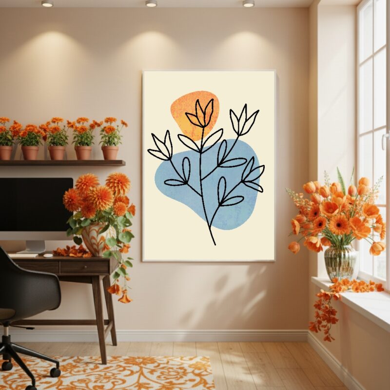 Quadro Decorativo Arte De Flor - 70x50cm
