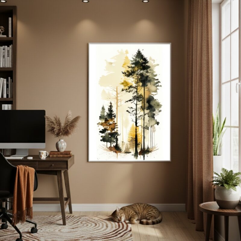Quadro Decorativo Arte De Floresta - 70x50cm