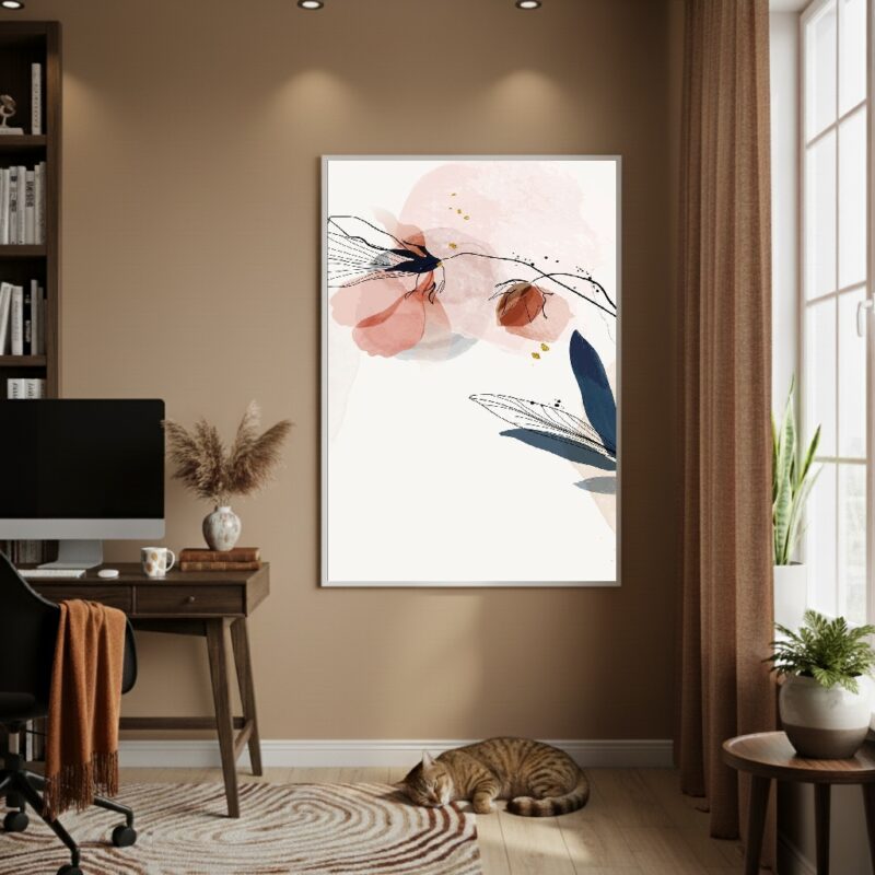 Quadro Decorativo Arte Delicada De Flor - 70x50cm