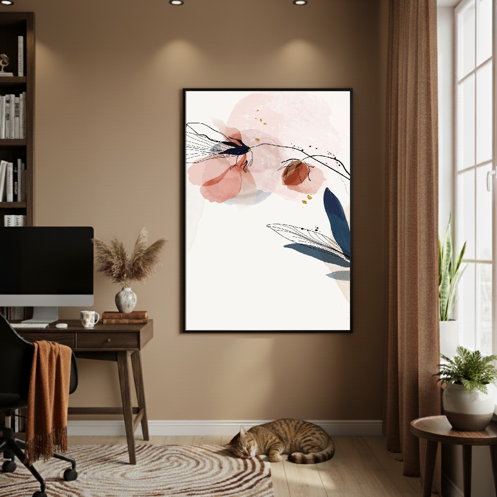 Quadro Decorativo Arte Delicada De Flor - 70x50cm