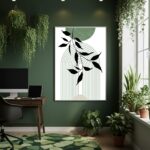 Quadro Decorativo Arte Ramos Arco Verde - 70x50cm