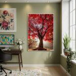 Quadro Decorativo Árvore Coração - 70x50cm