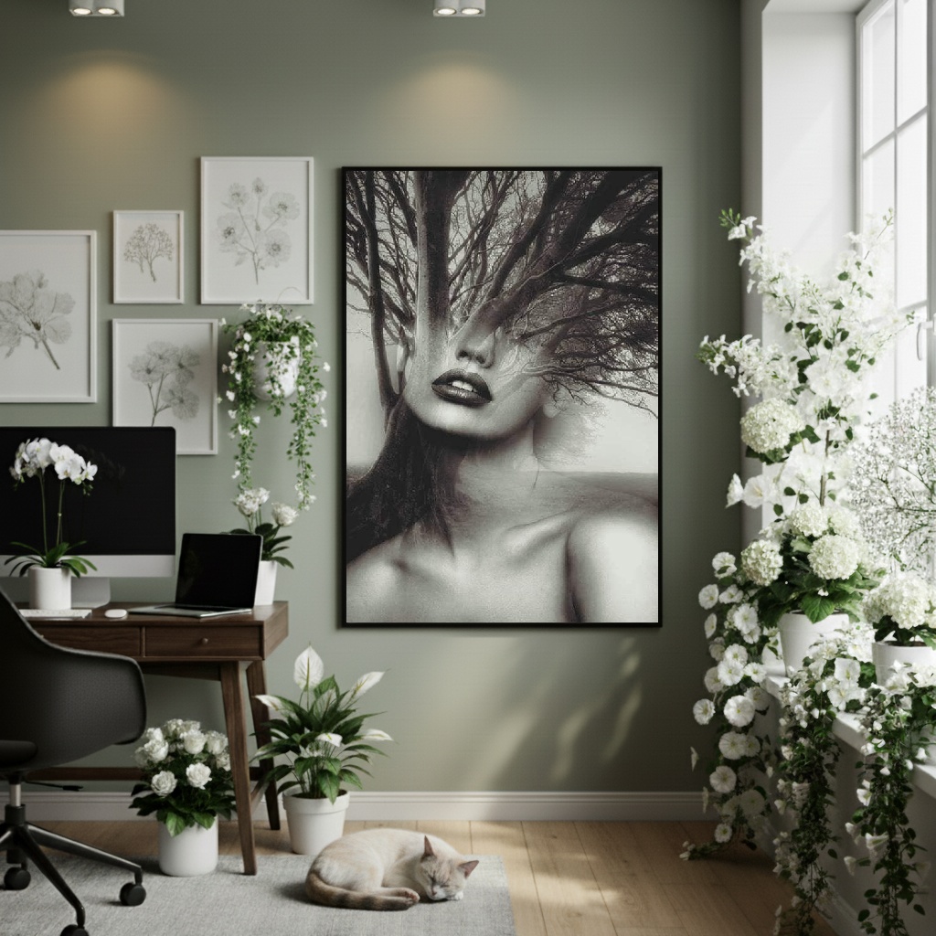 Quadro Decorativo Árvore De Inverno - 70x50cm