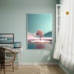 Quadro Decorativo Árvore Sozinha - 70x50cm