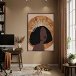 Quadro Decorativo Auréola Dourada - 70x50cm