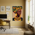 Quadro Decorativo Black African Woman - 70x50cm