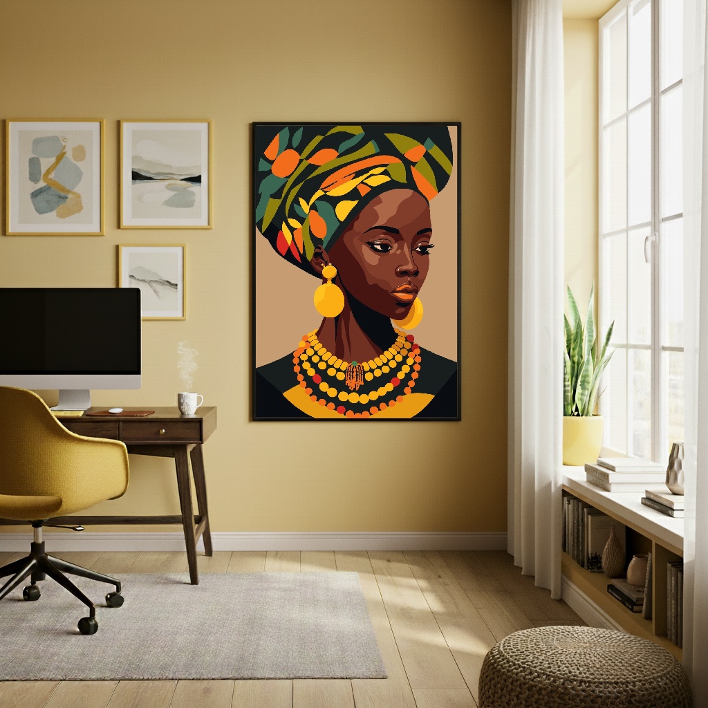 Quadro Decorativo Black African Woman - 70x50cm