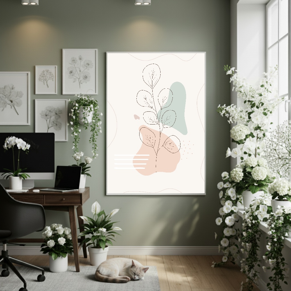 Quadro Decorativo Botânica Calmante - 70x50cm