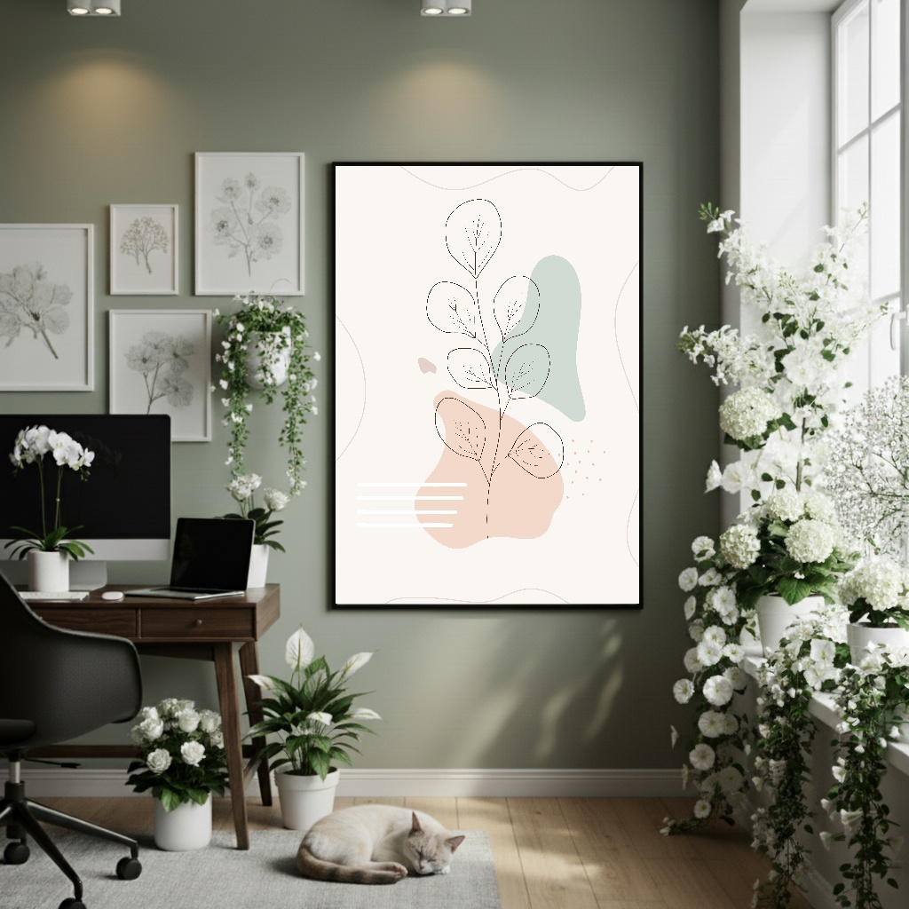 Quadro Decorativo Botânica Calmante - 70x50cm