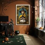 Quadro Decorativo Bruxa Com Chá - 70x50cm