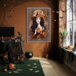 Quadro Decorativo Bruxa Tons Terrosos - 70x50cm