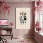Quadro Decorativo Cabeças De Flores - 70x50cm