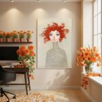 Quadro Decorativo Cacheado Ruivo - 70x50cm