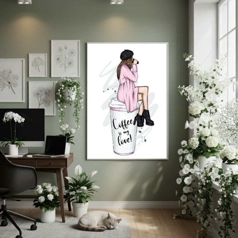 Quadro Decorativo Café É Meu Amor - 70x50cm