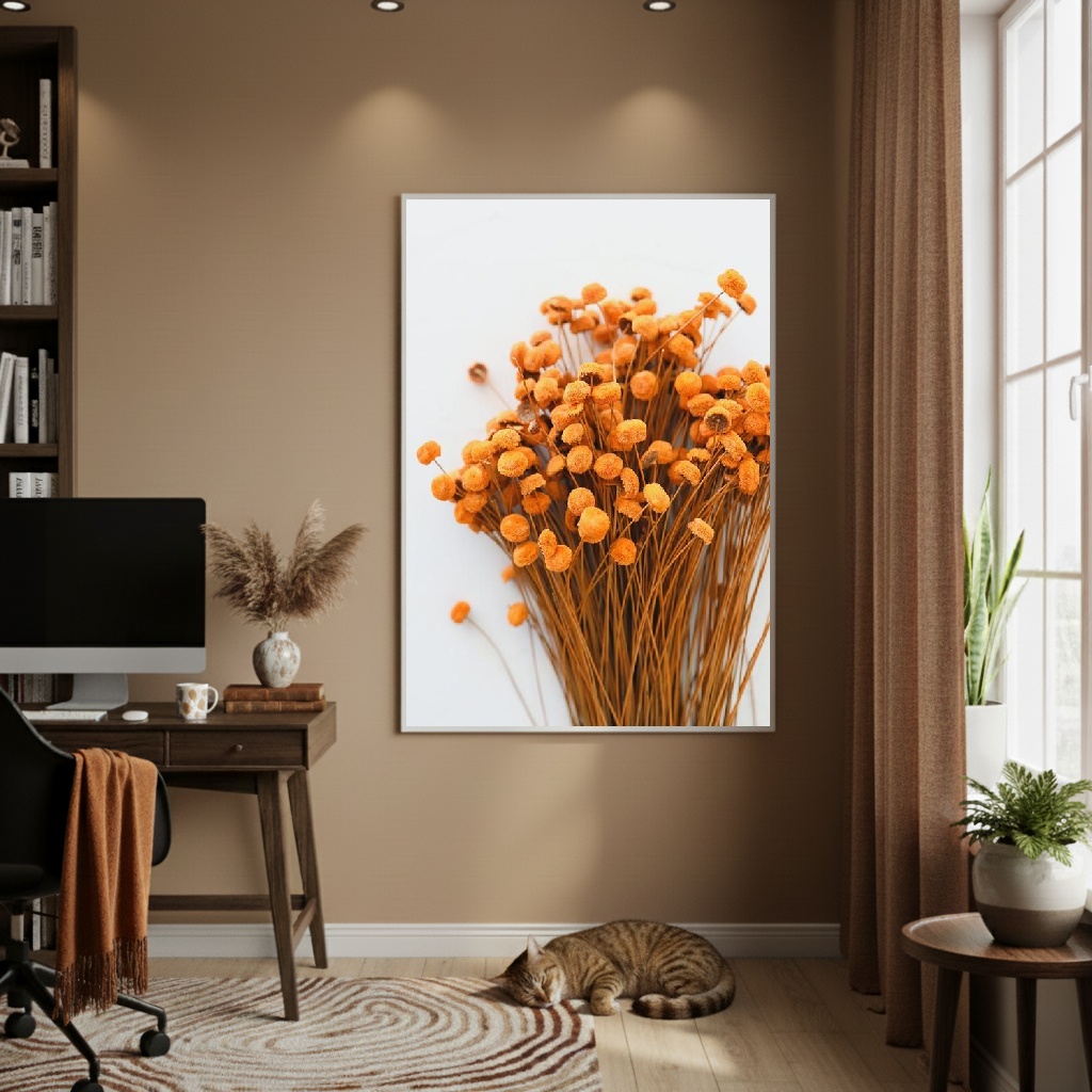 Quadro Decorativo Capim Dourado - 70x50cm