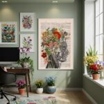 Quadro Decorativo Cérebro De Flores - 70x50cm