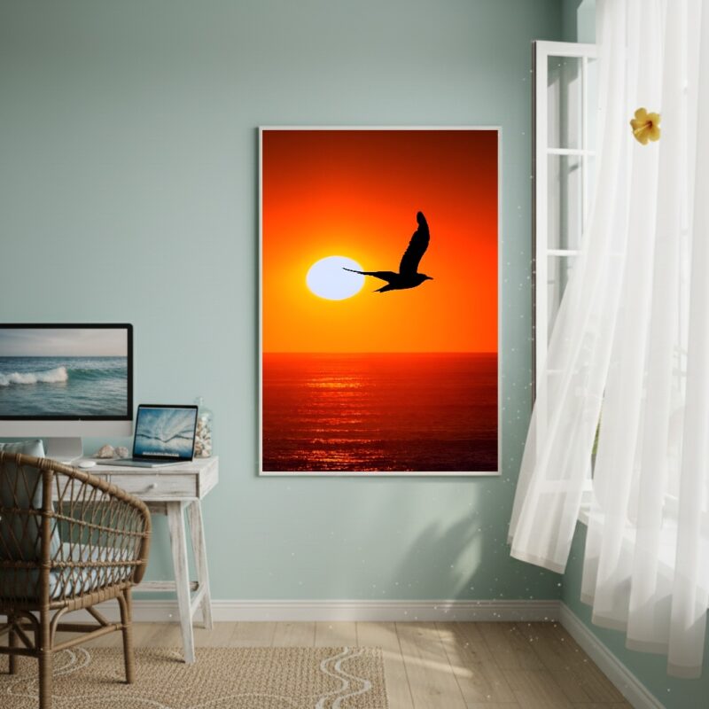 Quadro Decorativo Céu Em Chamas - 70x50cm