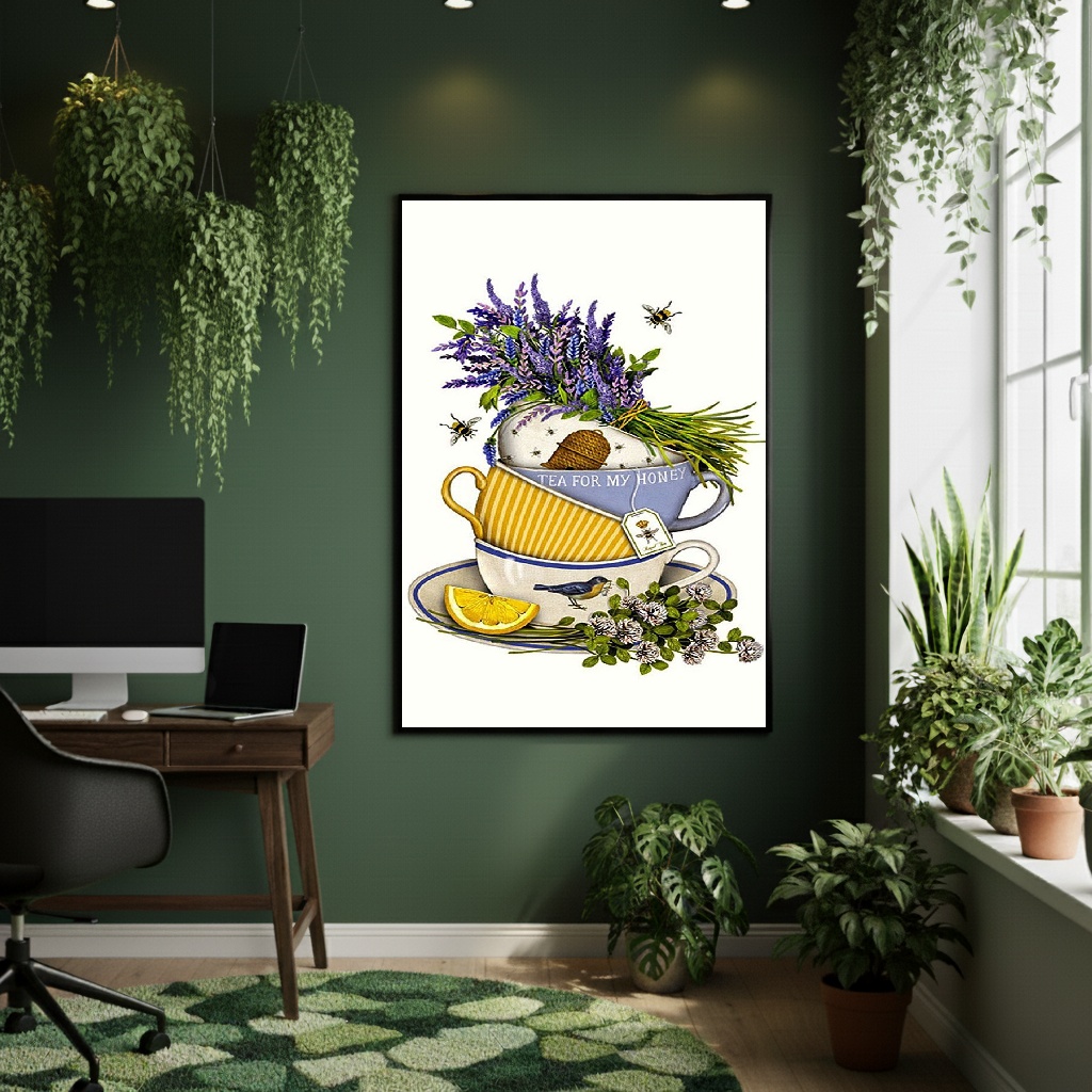 Quadro Decorativo Chá Para Meu Mel - 70x50cm
