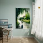Quadro Decorativo Chuva No Interior - 70x50cm