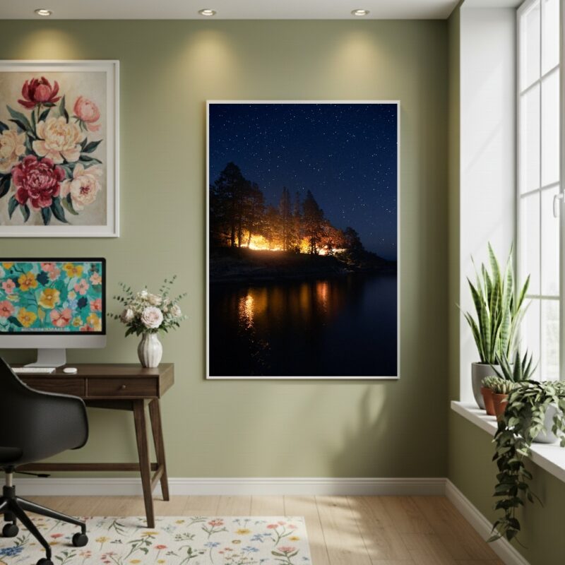Quadro Decorativo Clarão Na Noite - 70x50cm