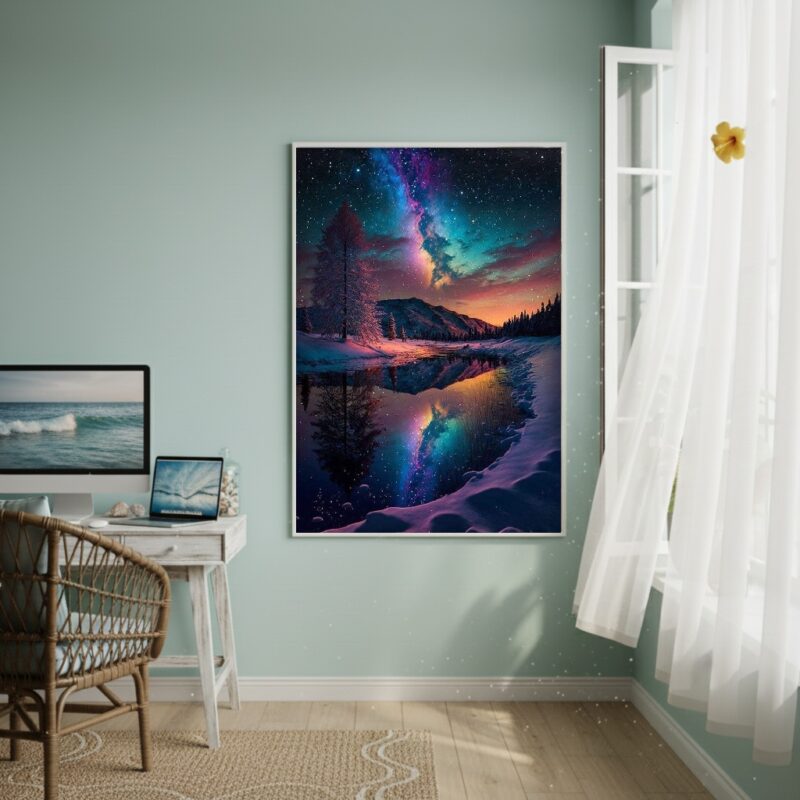 Quadro Decorativo Colorindo A Noite - 70x50cm