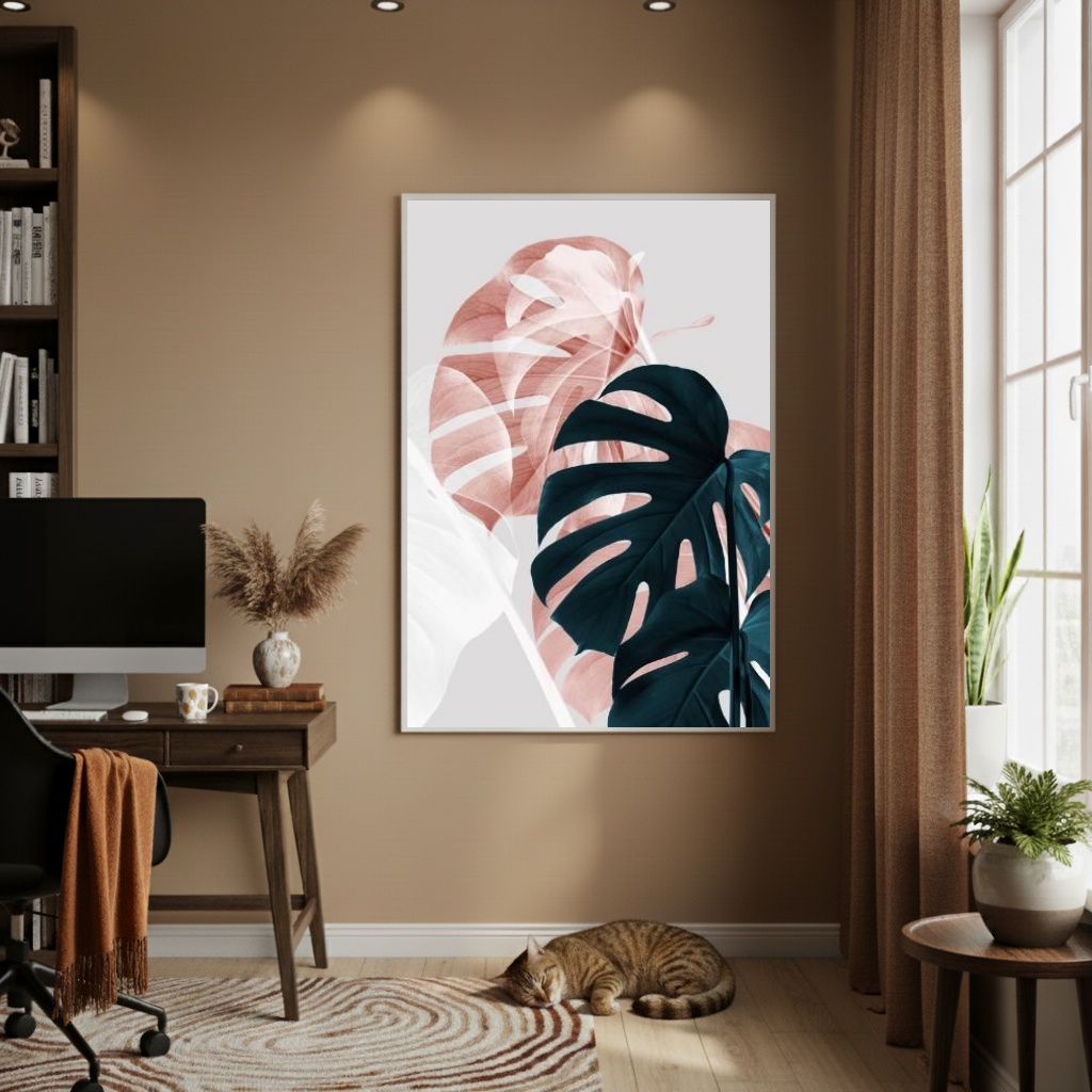 Quadro Decorativo Cores De Monstera - 70x50cm
