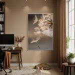 Quadro Decorativo Dente De Leão Branco - 70x50cm