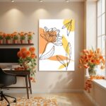 Quadro Decorativo Desenho De Planta - 70x50cm