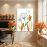 Quadro Decorativo Desenho Planta - 70x50cm