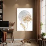 Quadro Decorativo Dourado Delicado - 70x50cm
