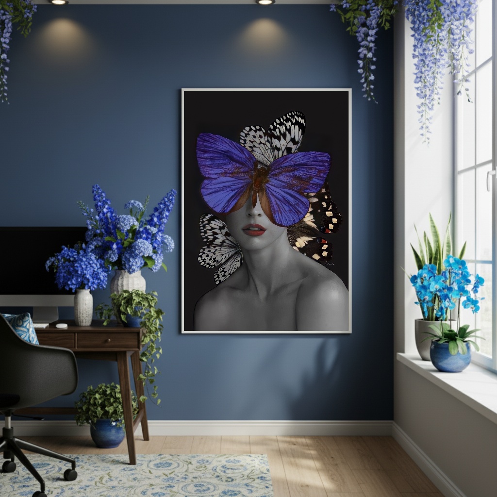 Quadro Decorativo Efeito Borboleta - 70x50cm