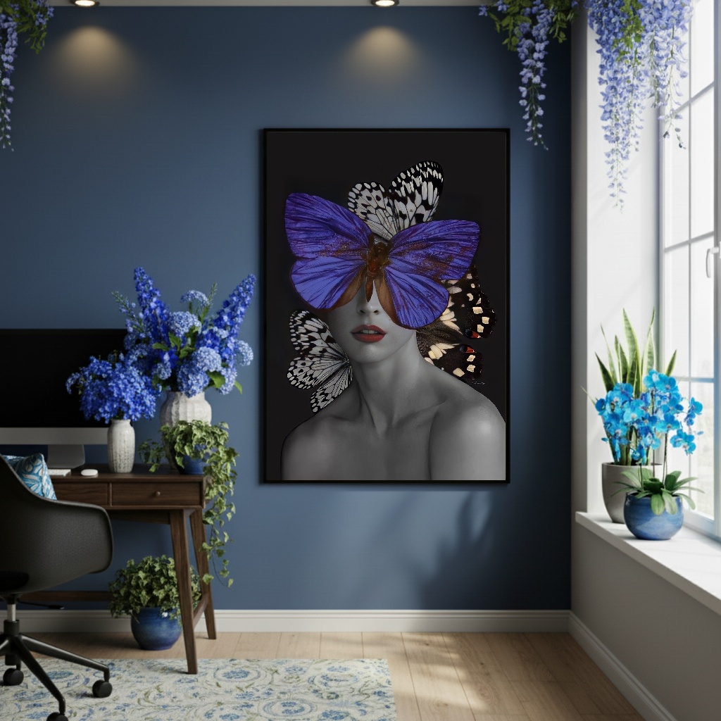 Quadro Decorativo Efeito Borboleta - 70x50cm