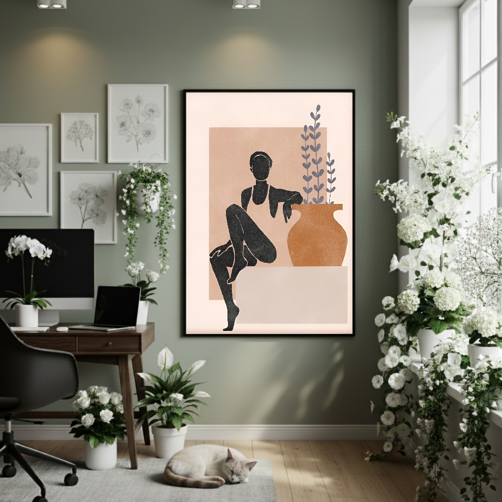 Quadro Decorativo Equilíbrio Em Argila - 70x50cm