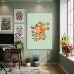 Quadro Decorativo Estampa De Flores - 70x50cm
