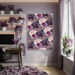 Quadro Decorativo Estampa Floral Roxo - 70x50cm