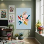 Quadro Decorativo Estampa Flores - 70x50cm
