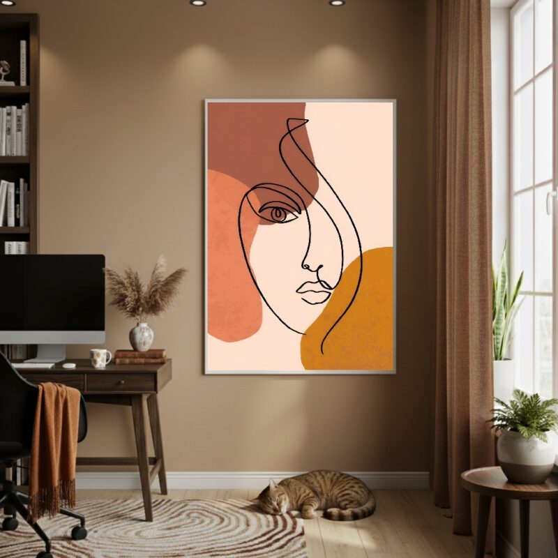 Quadro Decorativo Face Abstrata - 70x50cm