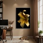 Quadro Decorativo Flor Bege - 70x50cm