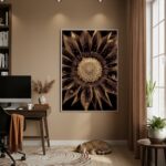 Quadro Decorativo Flor De Bronze - 70x50cm