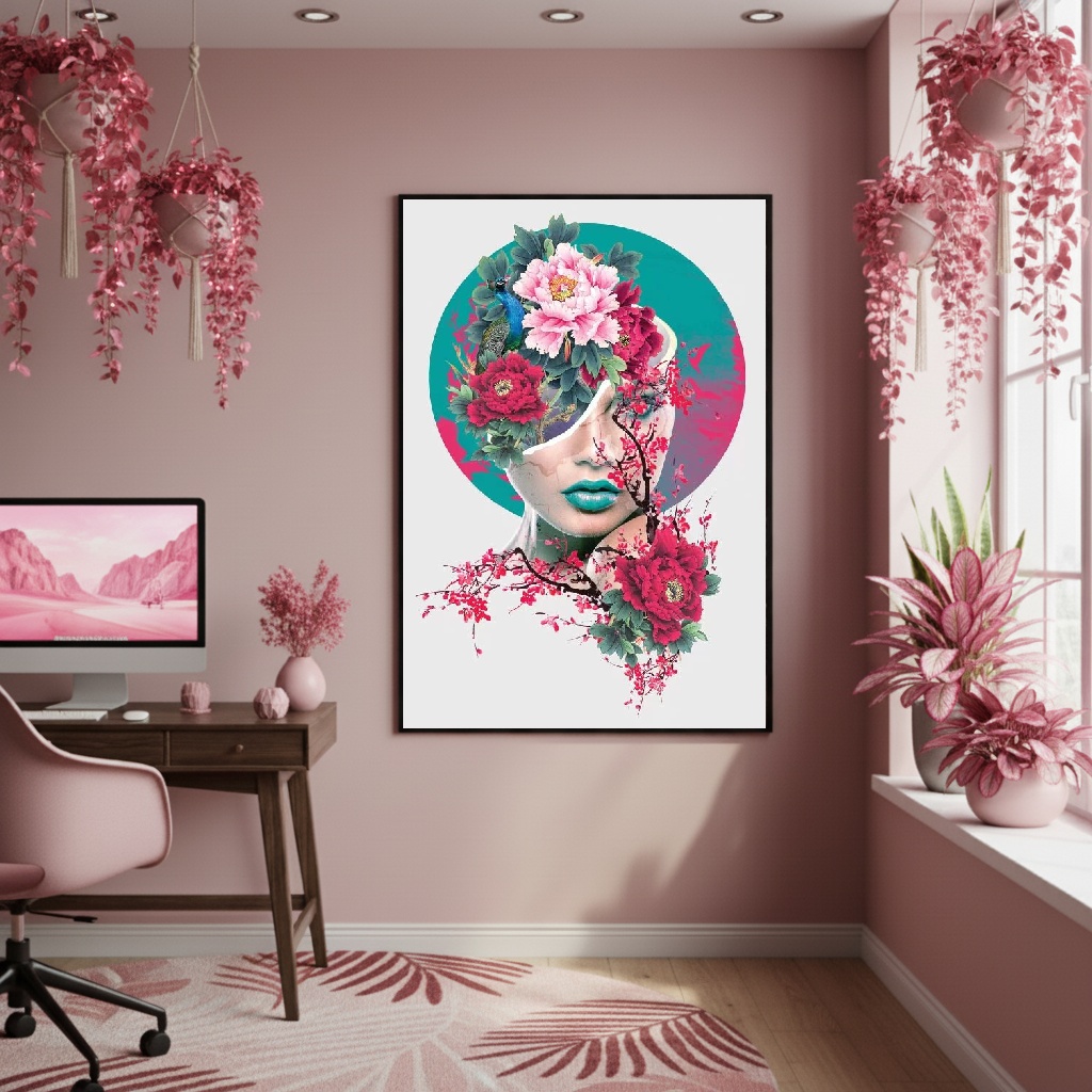 Quadro Decorativo Flor De Dentro Pra Fora - 70x50cm