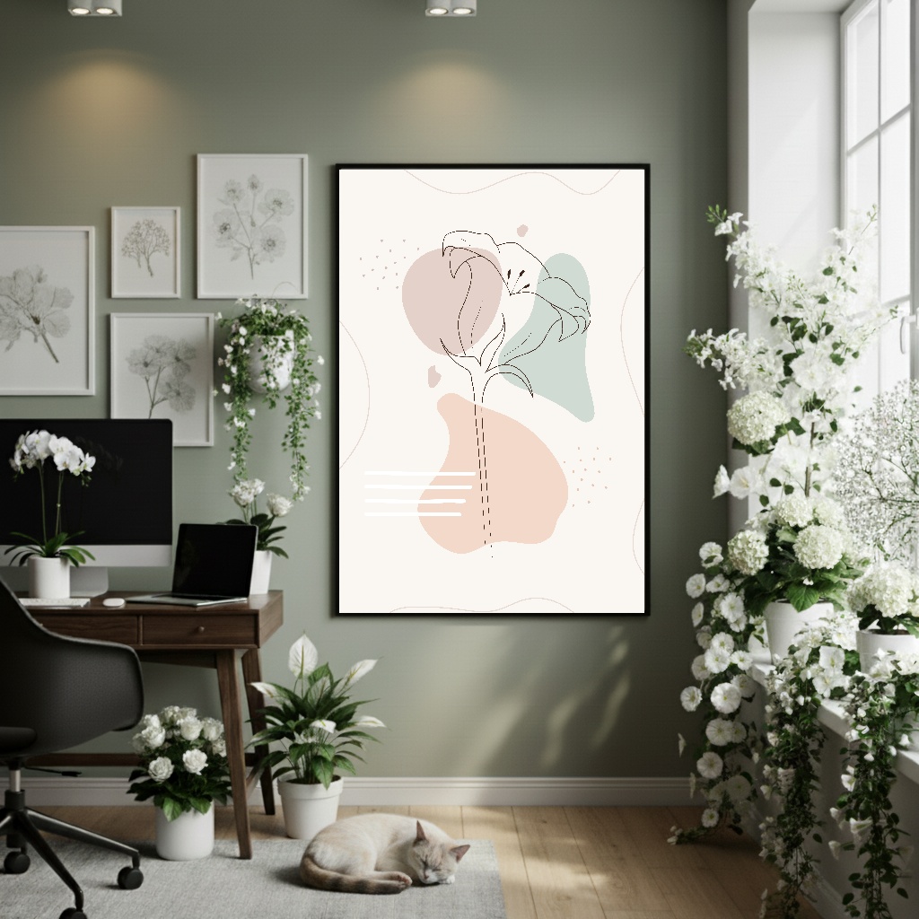Quadro Decorativo Flor Orgânica - 70x50cm