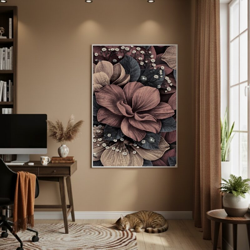 Quadro Decorativo Flores Clássicas - 70x50cm