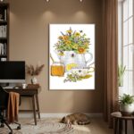 Quadro Decorativo Flores Com Mel - 70x50cm