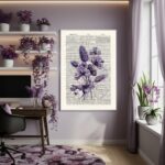 Quadro Decorativo Flores Roxo Vibrante - 70x50cm