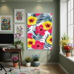 Quadro Decorativo Flores Tropicais - 70x50cm