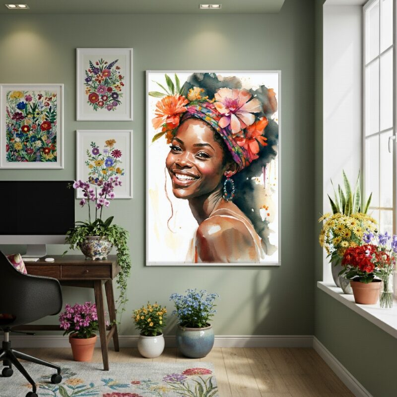 Quadro Decorativo Florescer Diário - 70x50cm