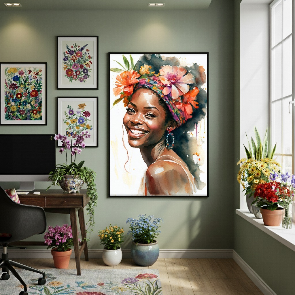 Quadro Decorativo Florescer Diário - 70x50cm