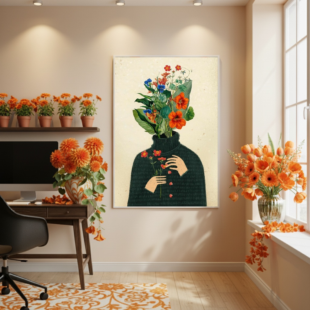 Quadro Decorativo Florescer Interior - 70x50cm