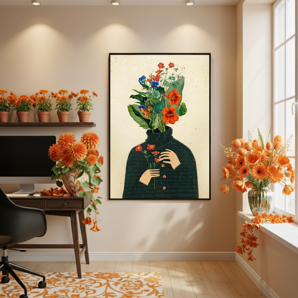 Quadro Decorativo Florescer Interior - 70x50cm